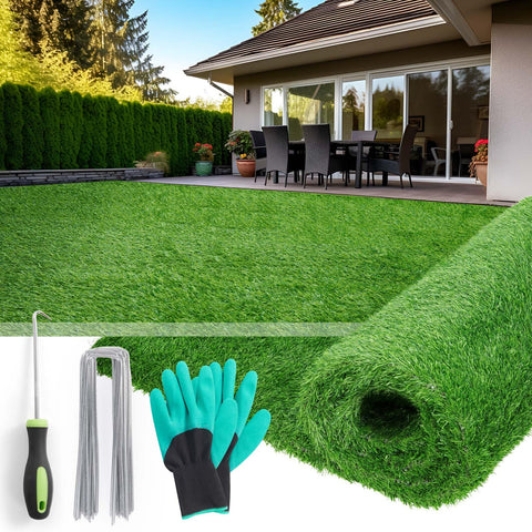 PICK FOR LIFE artificial grass outdoor indoor 3.2ft by 6.5ft ideal for patios with quick drainage