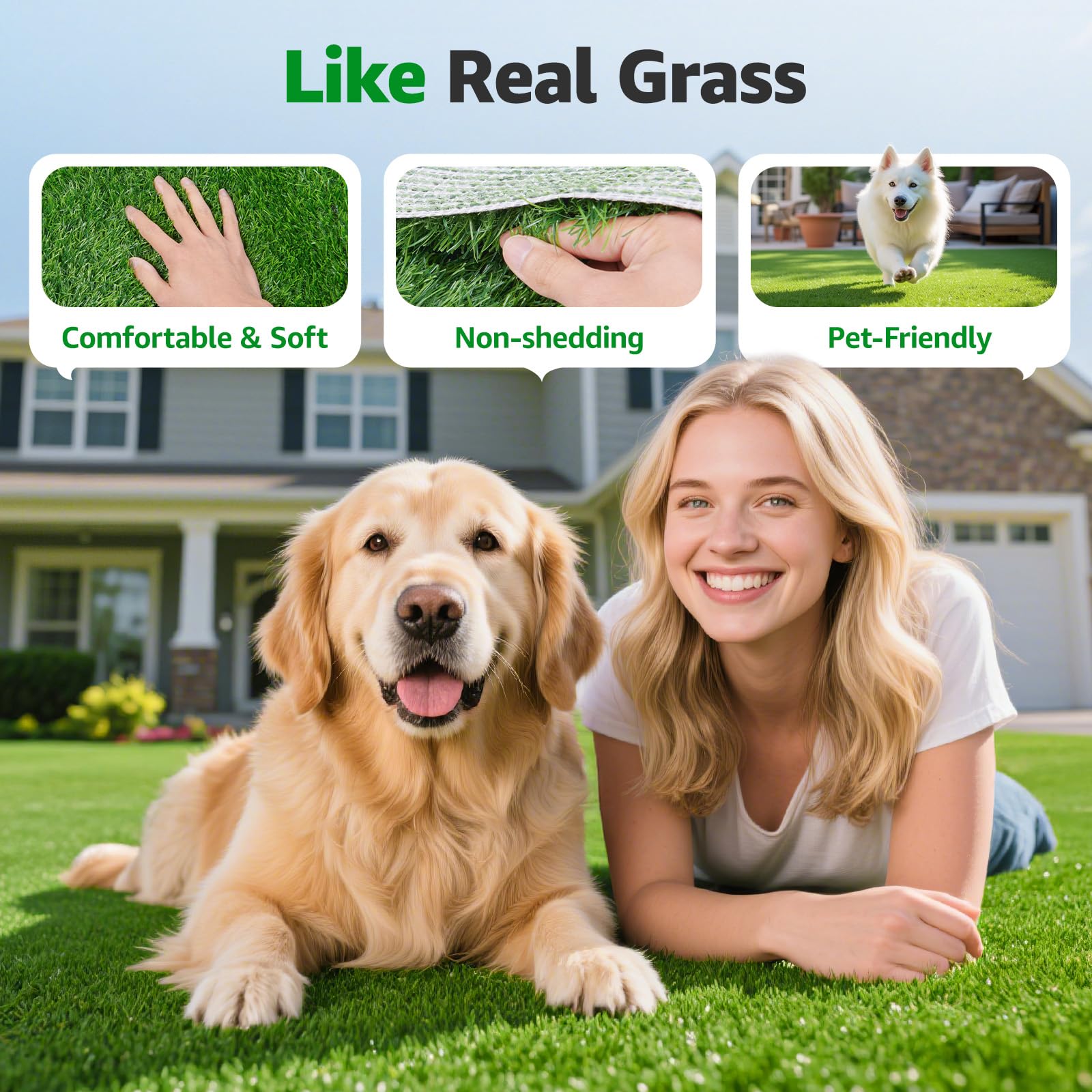 PICK FOR LIFE Artificial grass for patios and balconies with lush look