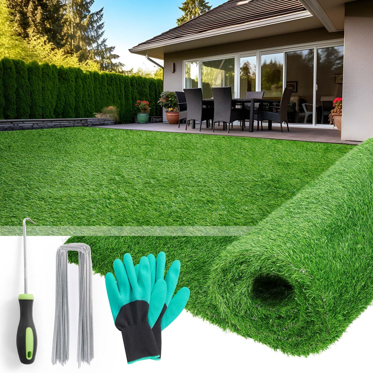 PICK FOR LIFE turf in full outdoor view for instant lawn feel and easy upkeep