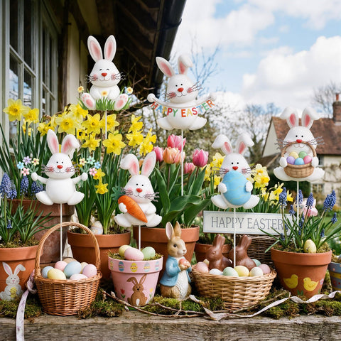 Pickmesh 12-inch bunny yard stake adds bright color to walkways