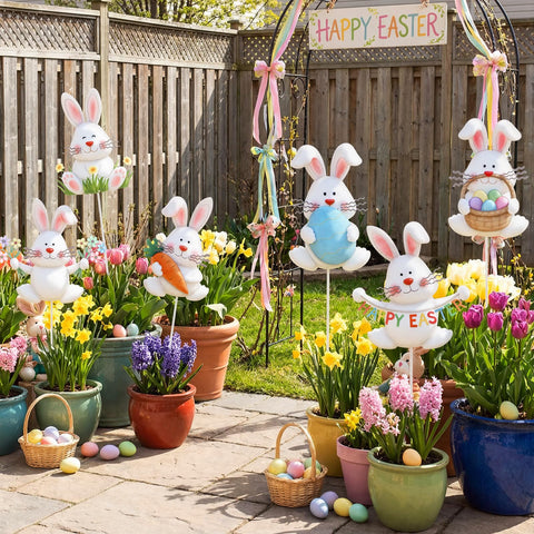Pickmesh barn garden stake for lawn pathways adds seasonal whimsy