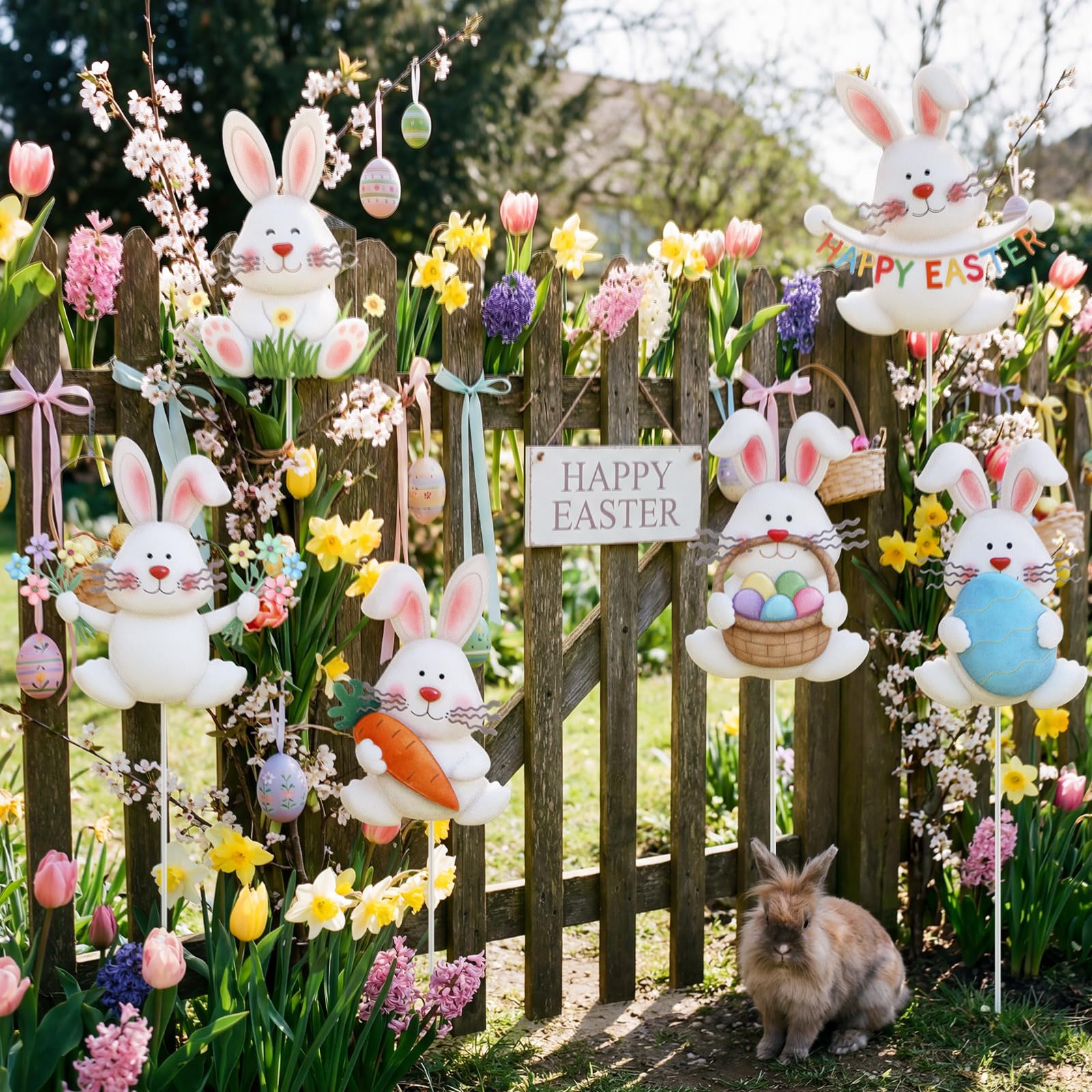 Pickmesh Easter outdoor decor stake creates a festive focal point in patios