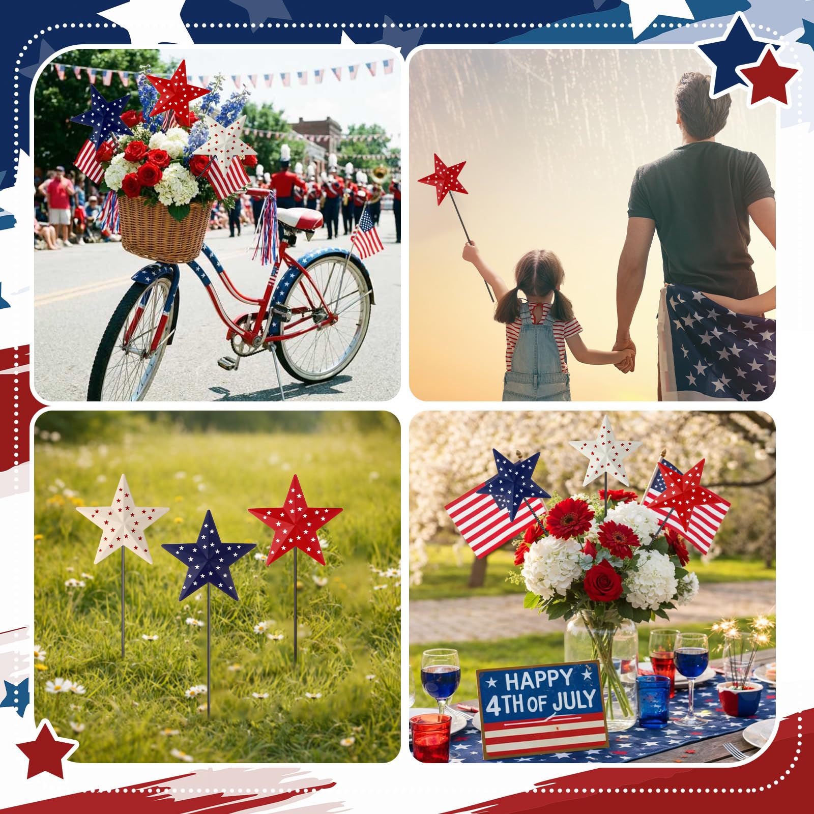 Pickmesh 4th of July yard stake for festive outdoor styling.