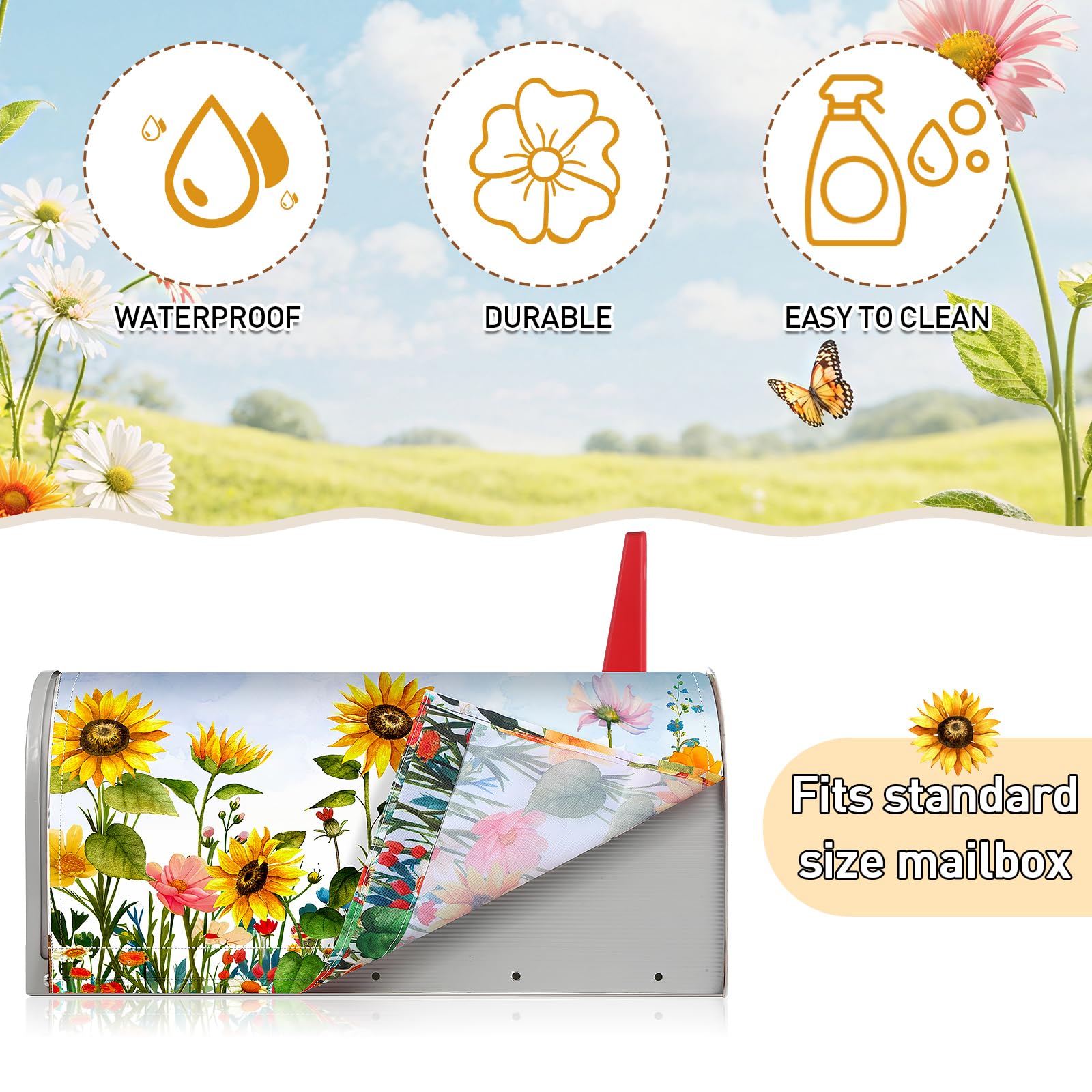 Pickmesh oxford fabric mailbox cover offers durable weather protection.