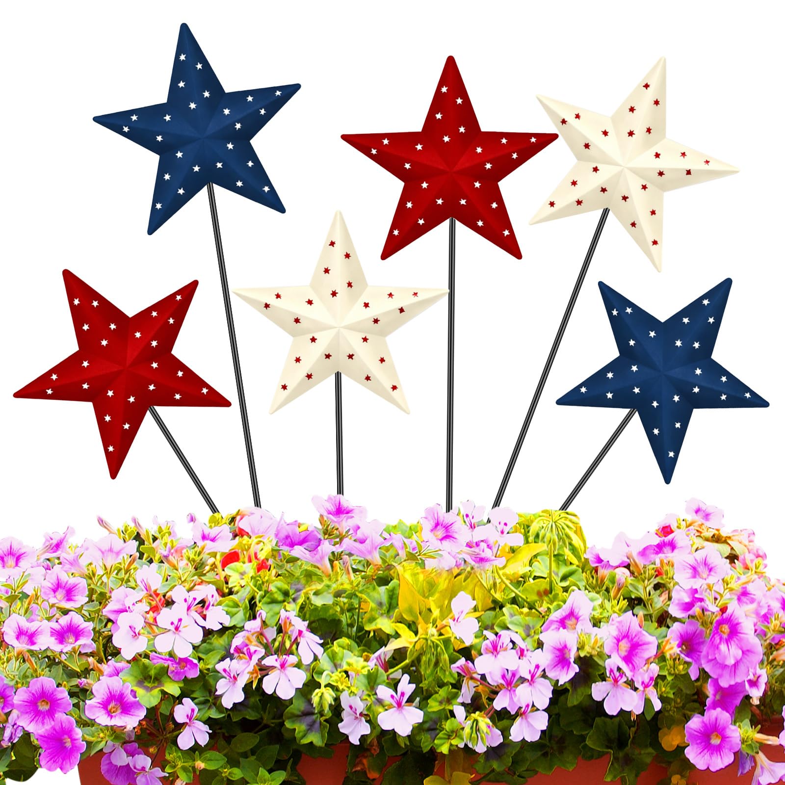 Pickmesh patriotic star stake 12-inch decor adds color to your garden.