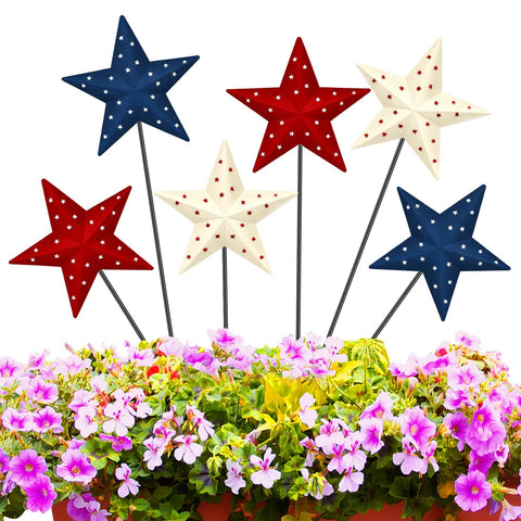 Pickmesh patriotic star stake 12-inch decor adds color to your garden.