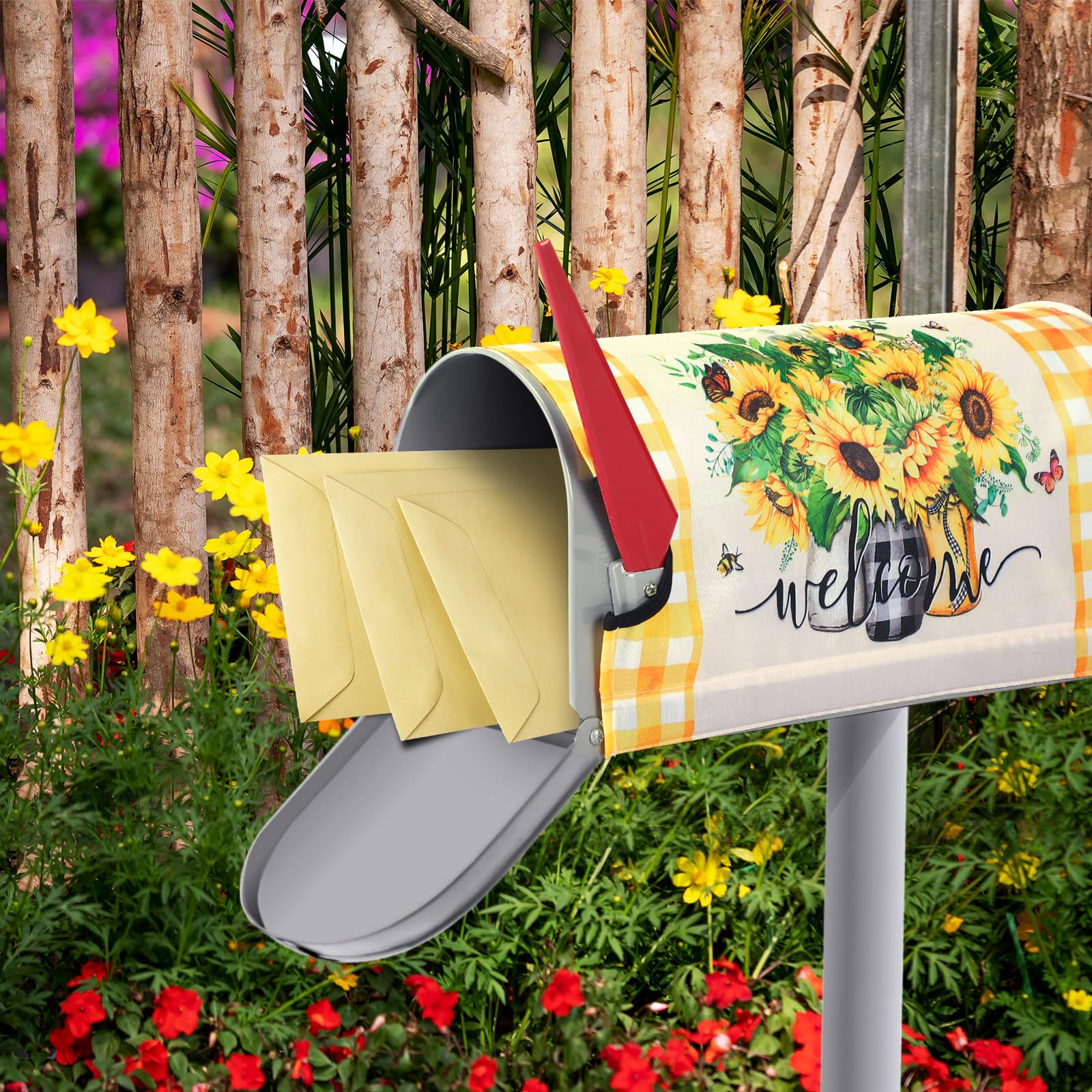 Pickmesh outdoor mailbox wrap fits standard mailboxes for easy updates.