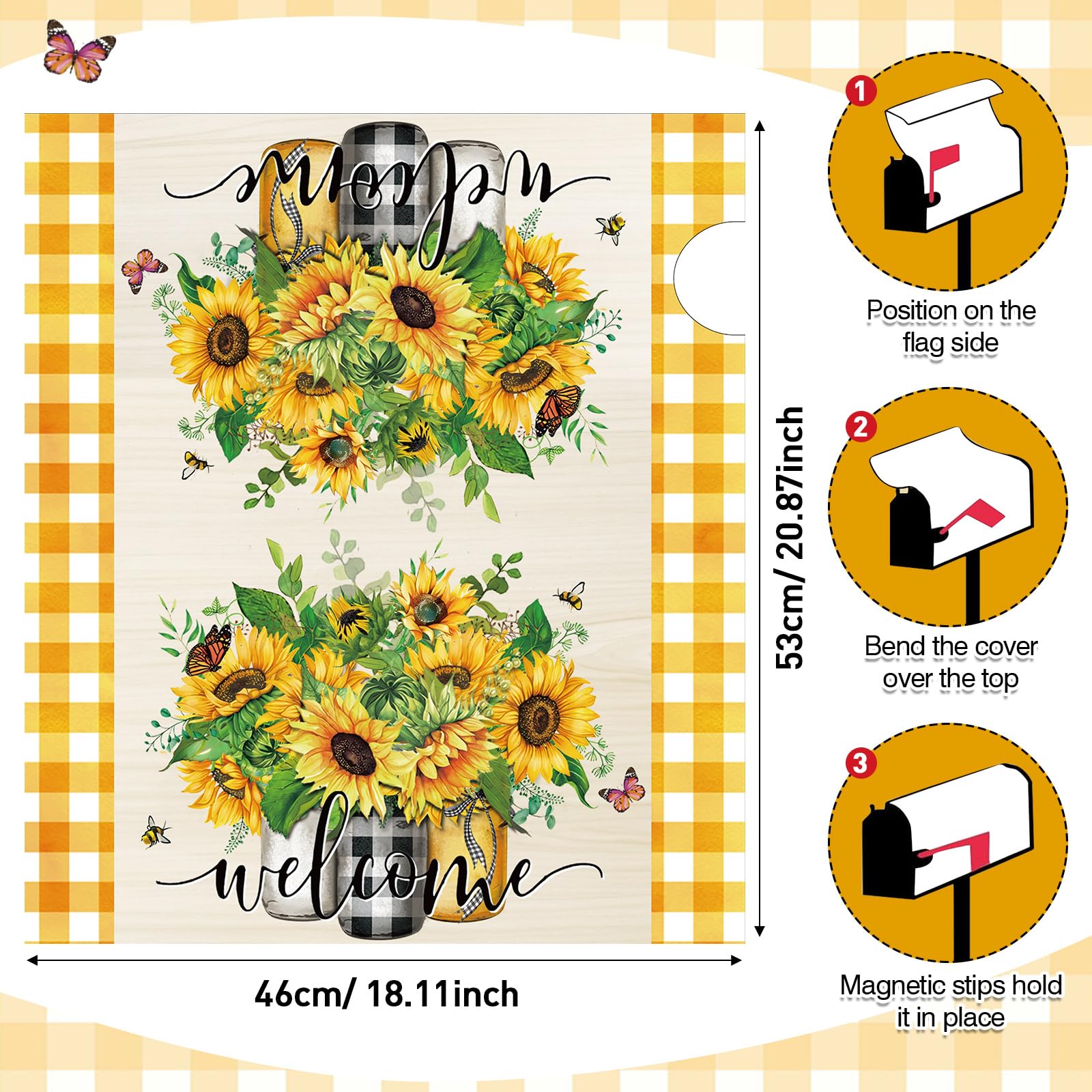 Pickmesh rustic floral mailbox wrap brightens outdoor spaces with durable Oxford fabric.