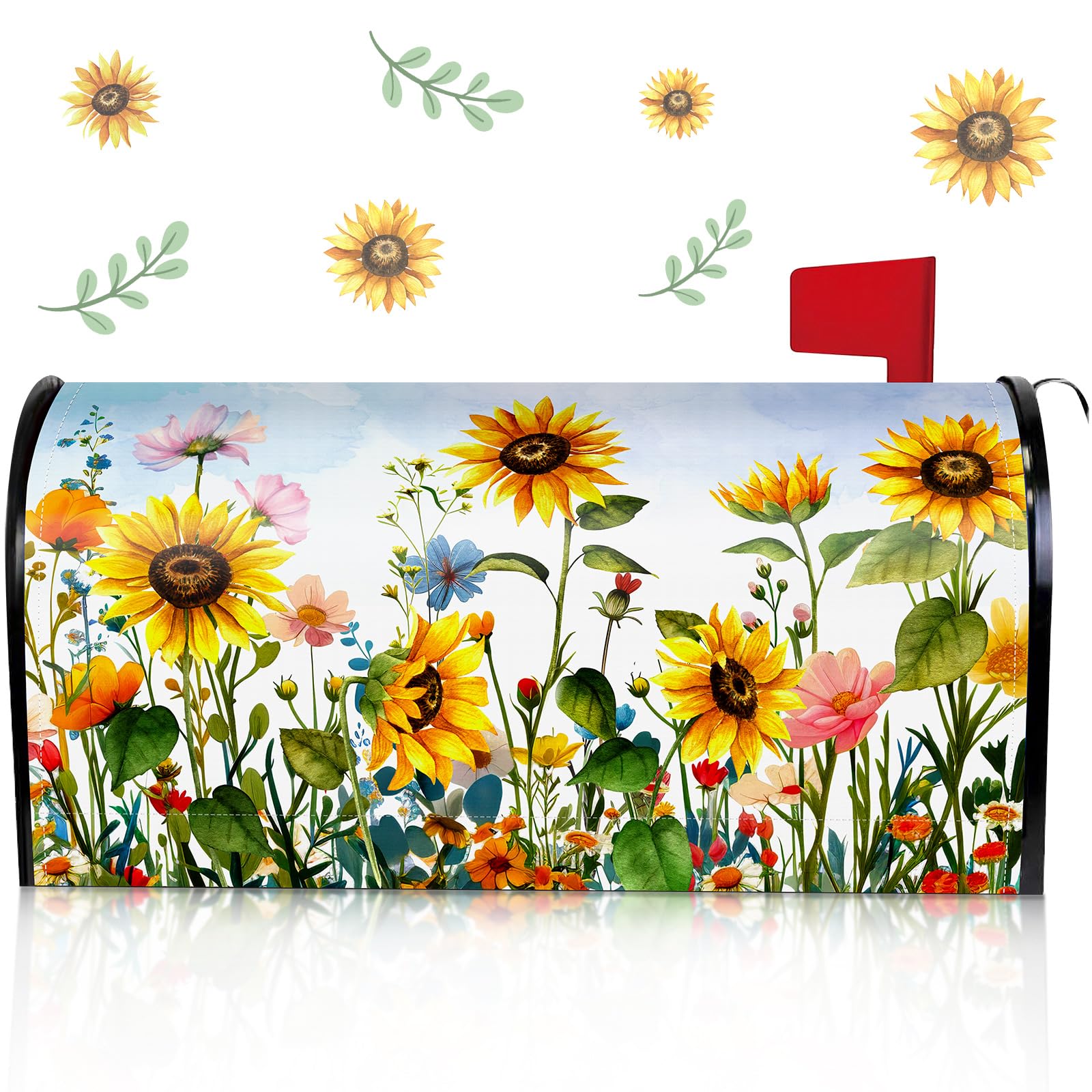 Pickmesh spring mailbox cover with flowers boosts curb appeal.