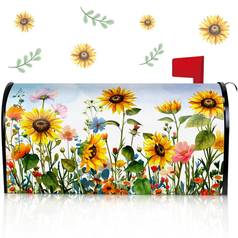 Pickmesh spring mailbox cover with flowers boosts curb appeal.