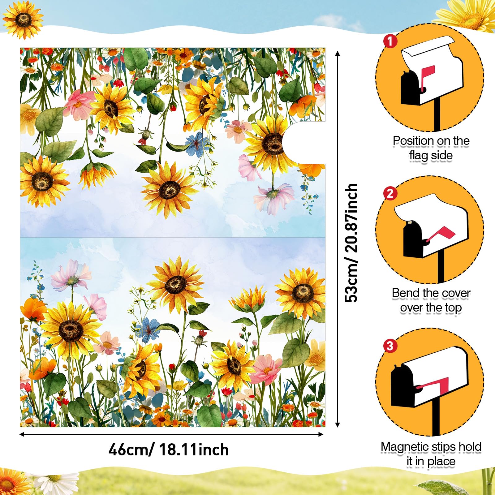 Pickmesh watercolor flowers mailbox wrap adds vibrant outdoor decor.