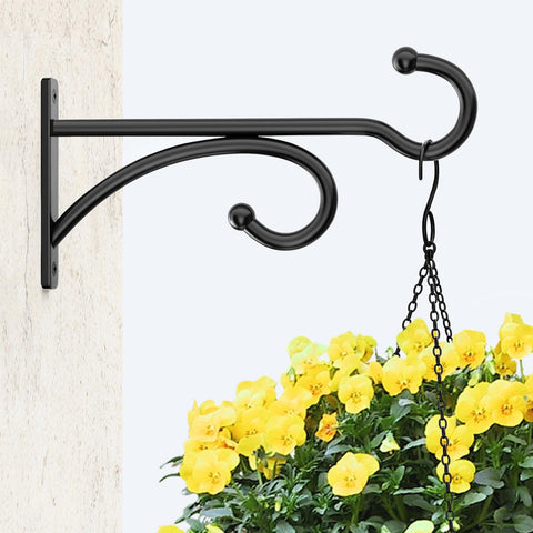 Pickpiff 6in plant hanger hook on wall mount; outdoor use with rain-ready finish.