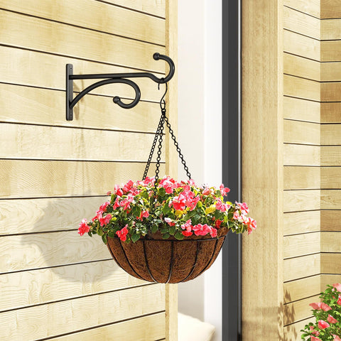 Pickpiff black metal hook; versatile wall mount for wind chimes and lanterns.