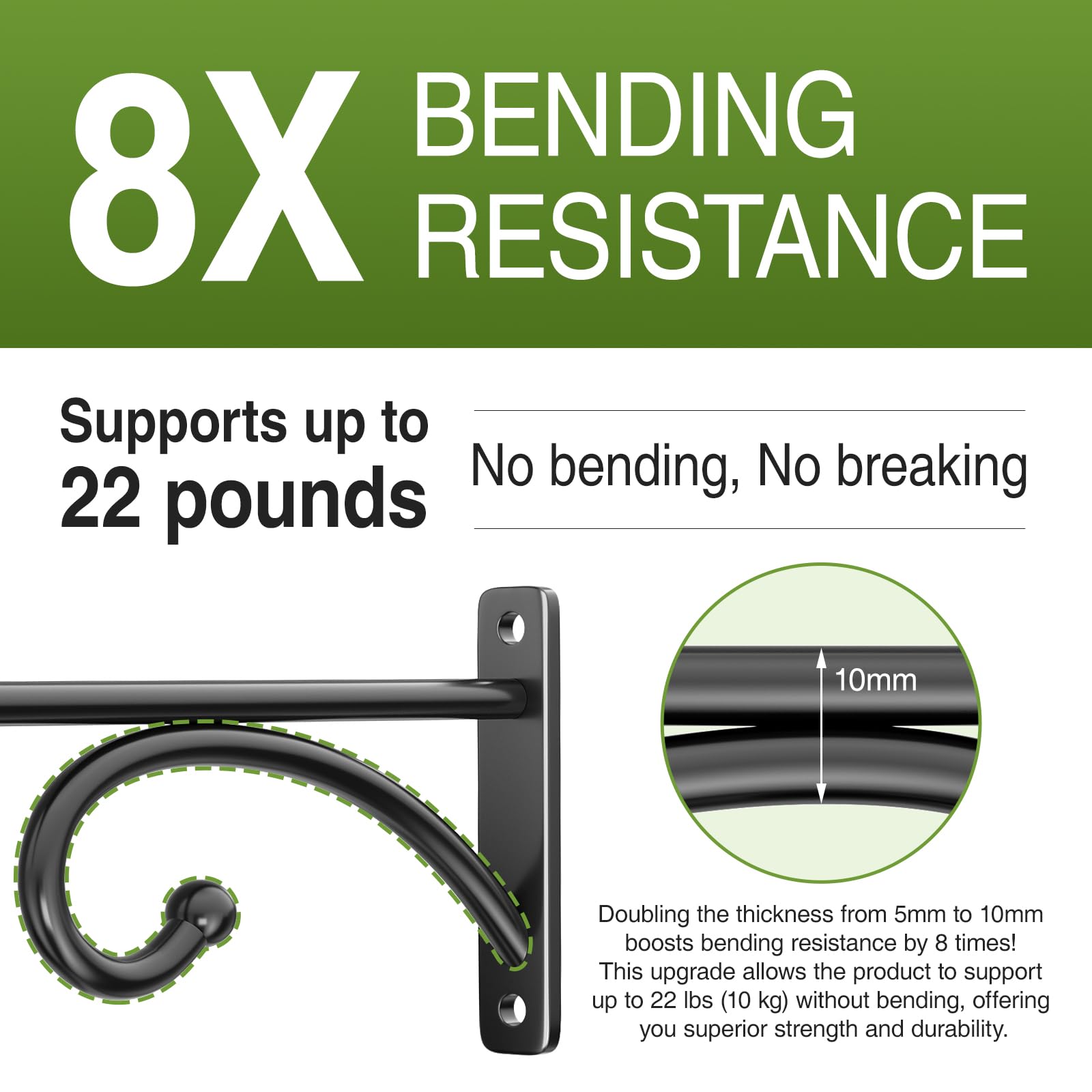 Pickpiff 6in wall hook; easy installation on fences or ceilings.