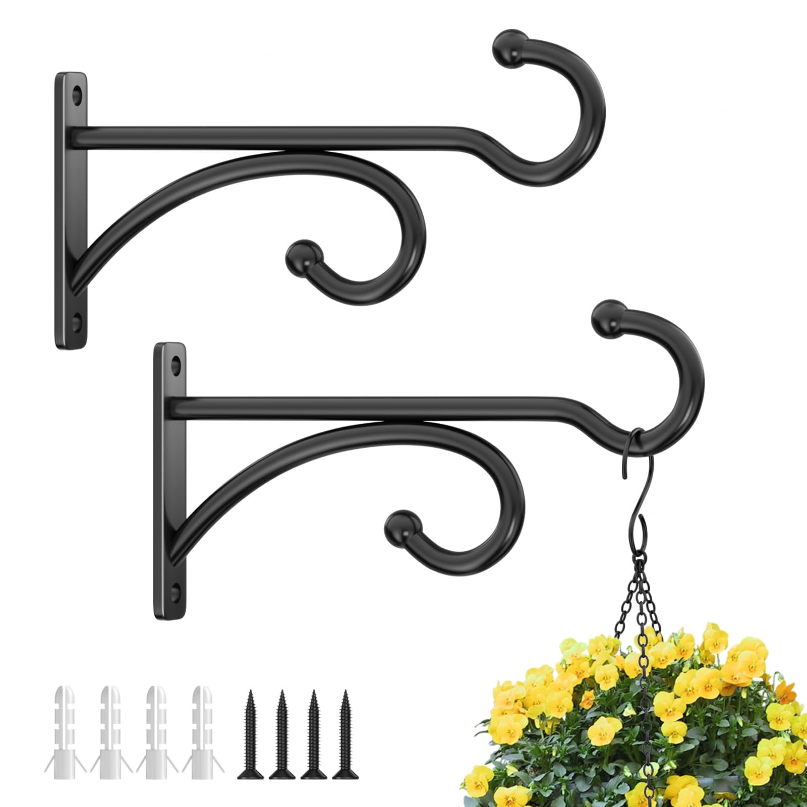 Pickpiff minimalist hook; ideal for hanging baskets and pots.