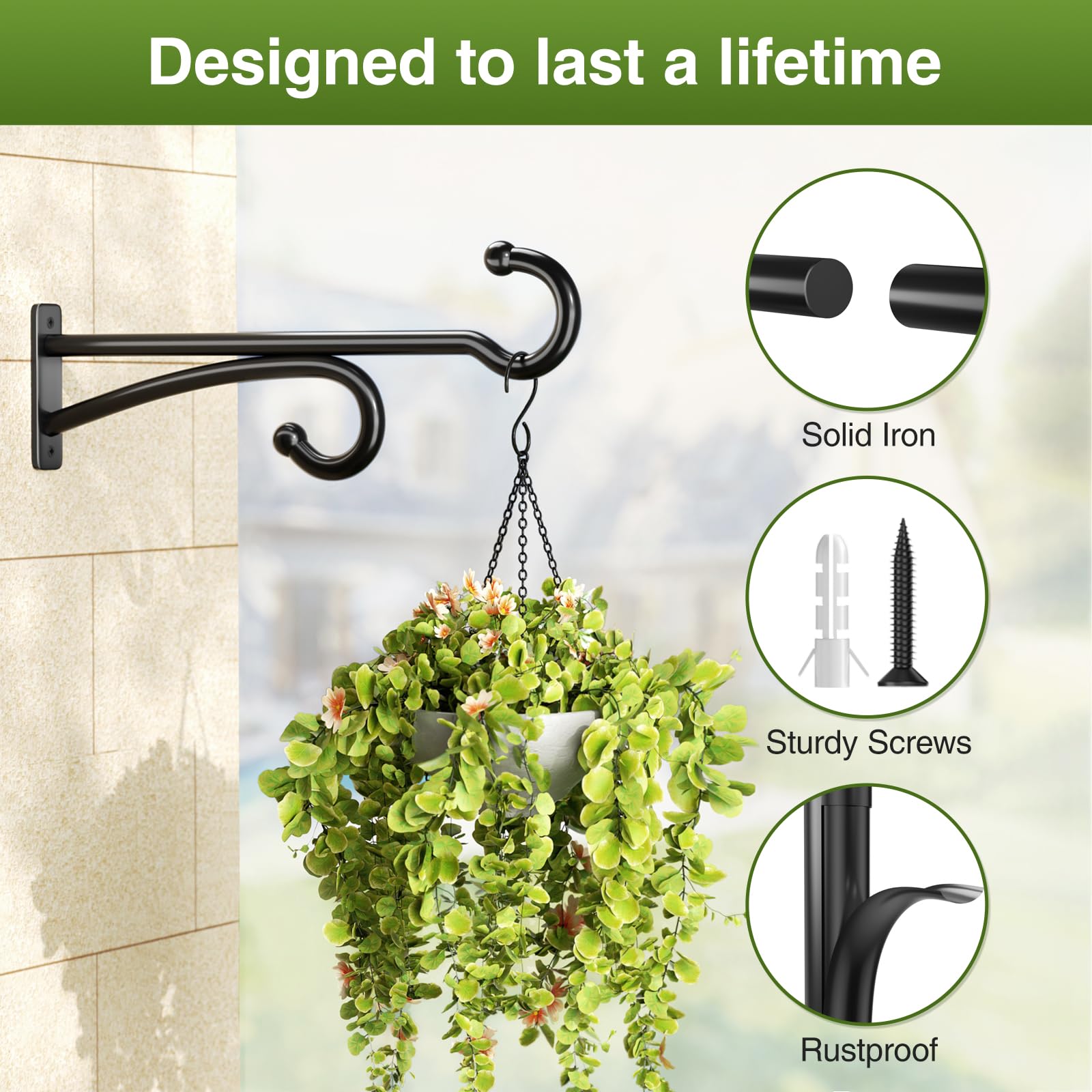 Pickpiff bird feeder hook ready to hold feeding stations.