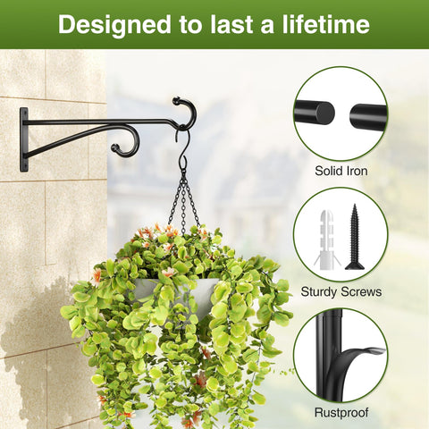 Pickpiff easy-install hook hangs pots, wind chimes, or feeders
