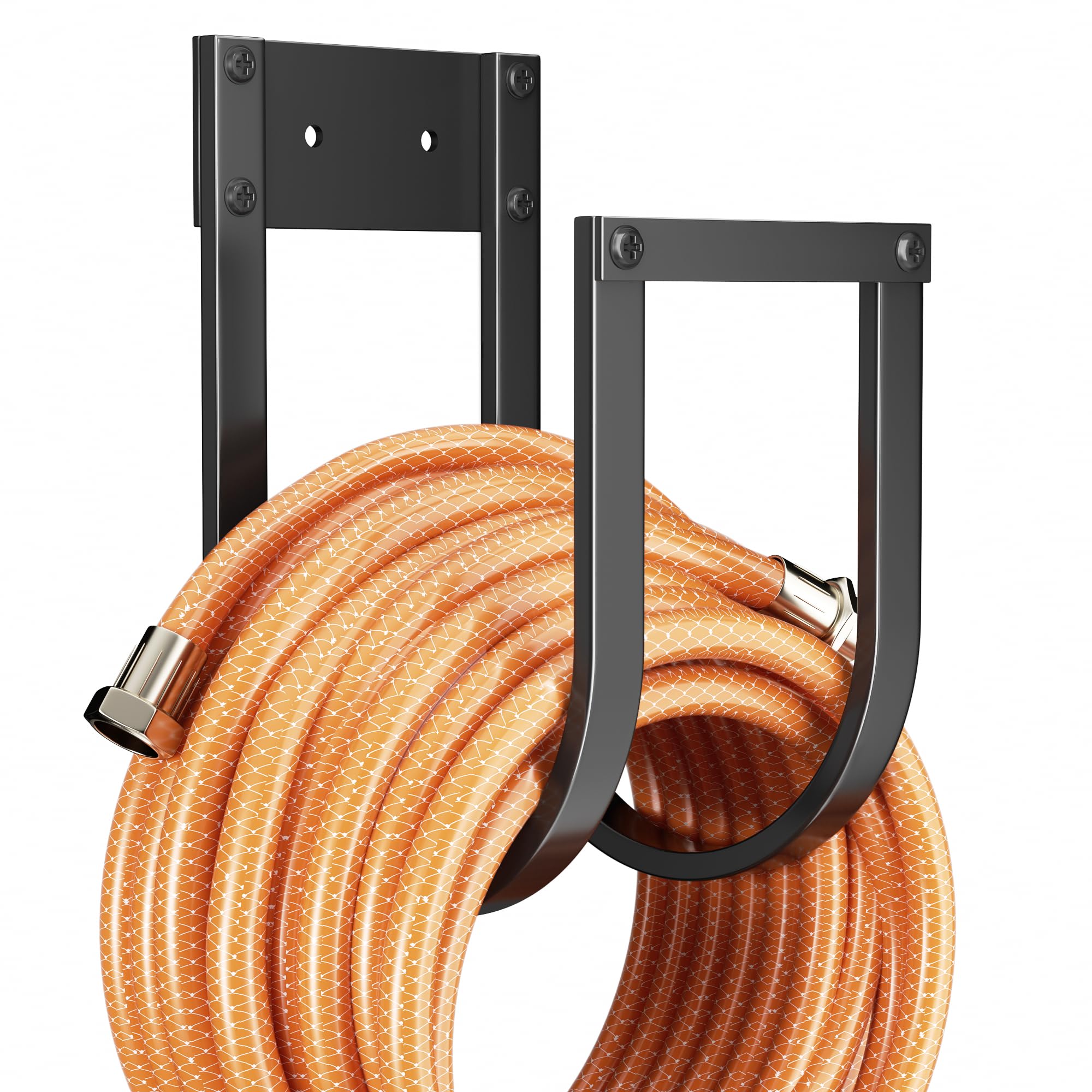 PickPiff garden hose holder wall mount, two-pack, secure outdoor storage.