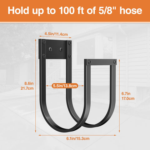 Pickpiff 100 ft capacity holds long hoses neatly without sagging.