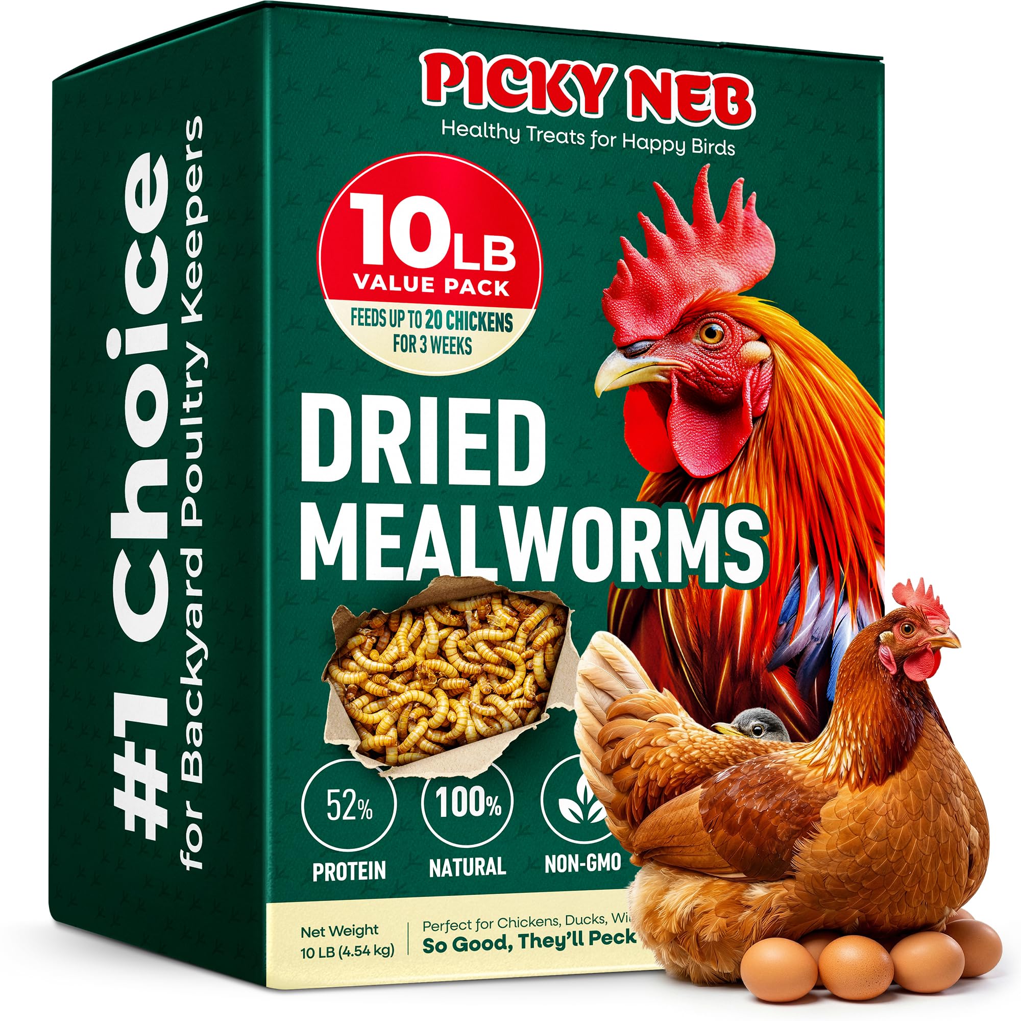 Picky Neb dried mealworms 10lb bulk pack ready for bird feeding