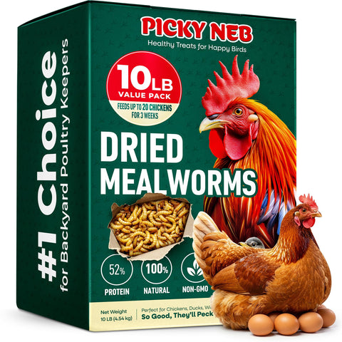 Picky Neb dried mealworms 10lb bulk pack ready for bird feeding