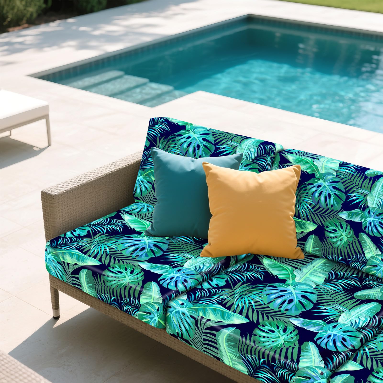 PickyNproud palm leaves pattern adds patio decor for outdoors.
