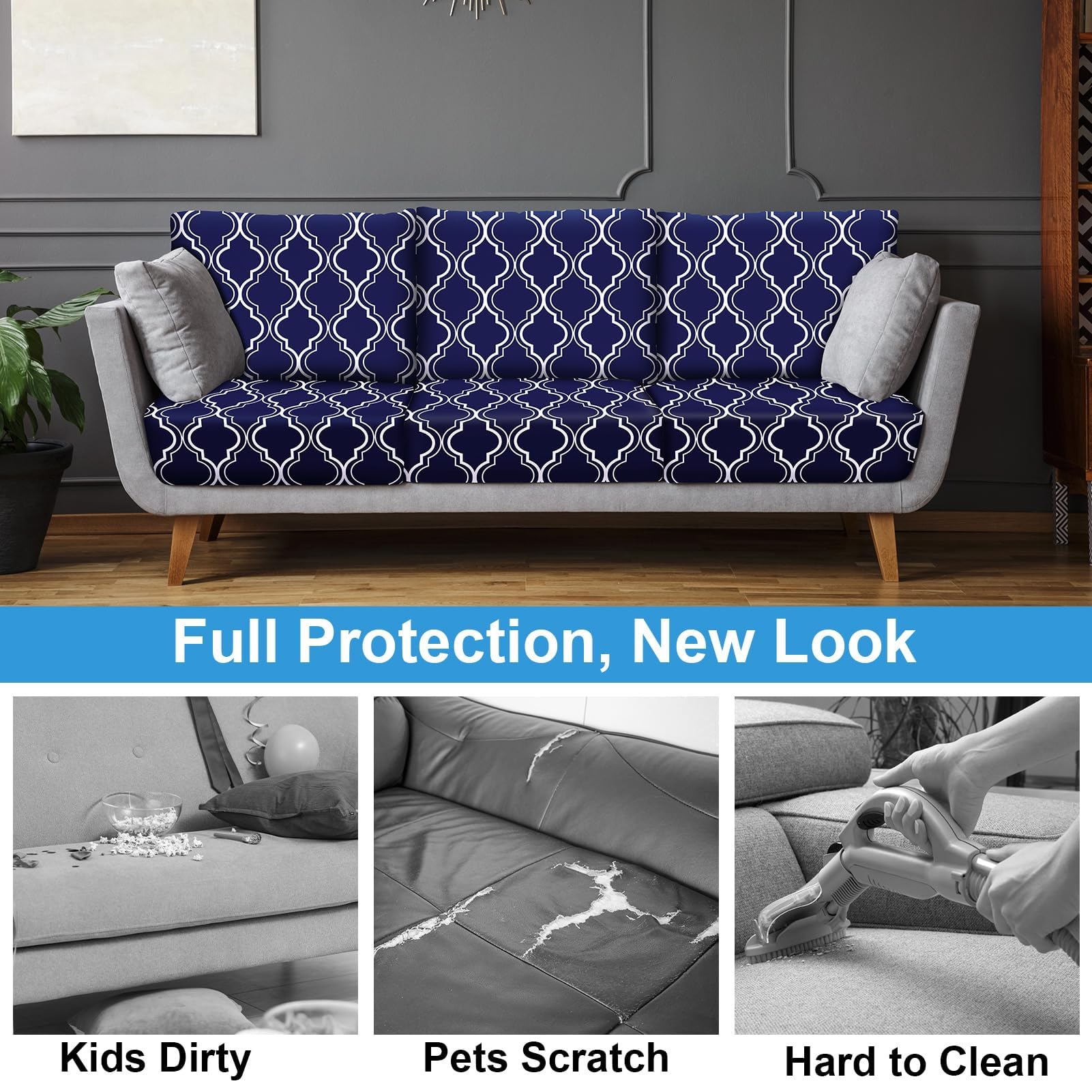pickyNproud indoor-outdoor use cushions cover adapts to chairs and sofas.