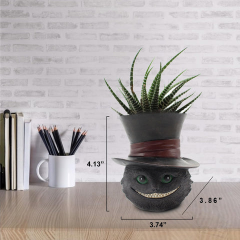 Picvelno cat head pot close-up highlights its practical brush holder use