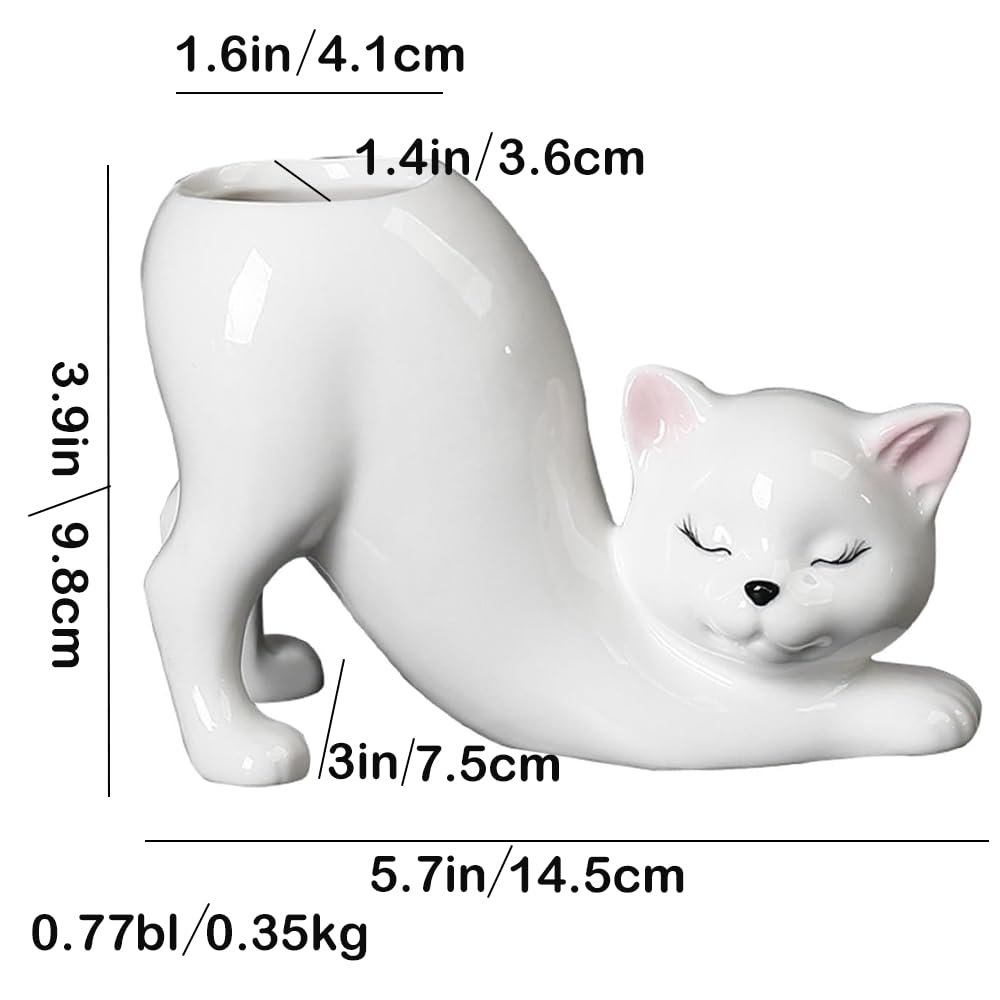 Picvelno gift-ready cat planter adds charm to any desk or shelf.