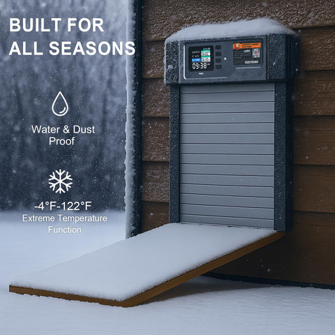 Pidemeo weatherproof, cold-resistant door performs from -4°F to 122°F