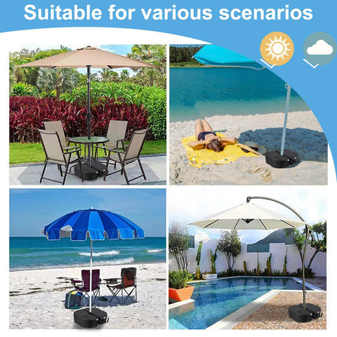 PidmFoy easy set up portable sandbags simplify outdoor umbrella anchoring.
