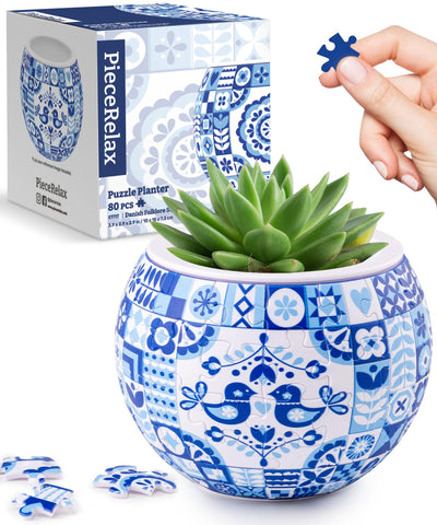 PieceRelax 3D puzzle planter with interlocking pieces for a striking indoor display.