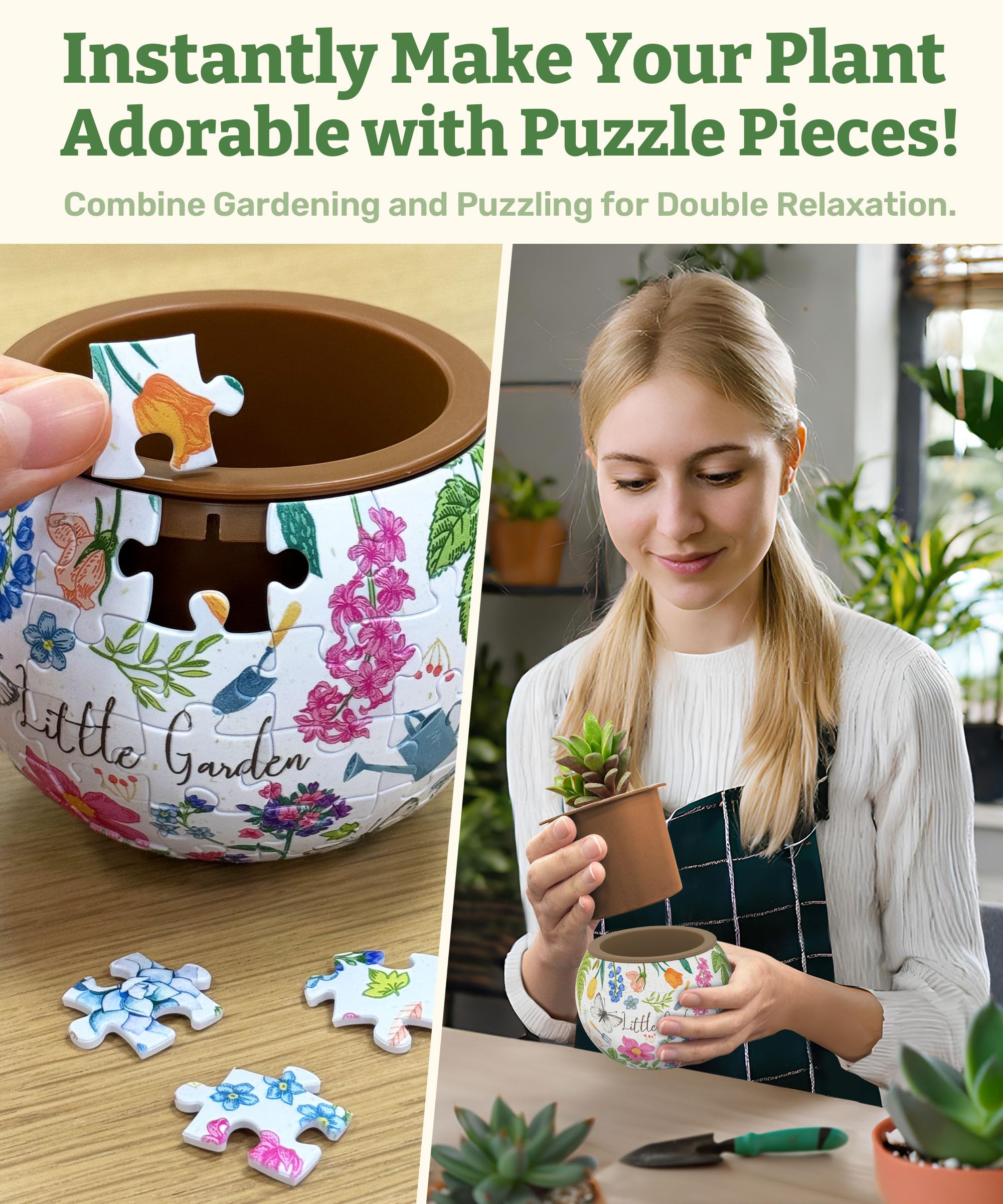 PieceRelax snug interlock flowerpot locks securely without glue for a tidy display.