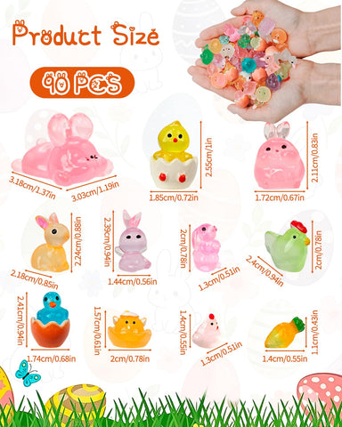 Piemow Easter carrots mini figurines add color to egg fillers and terrariums.