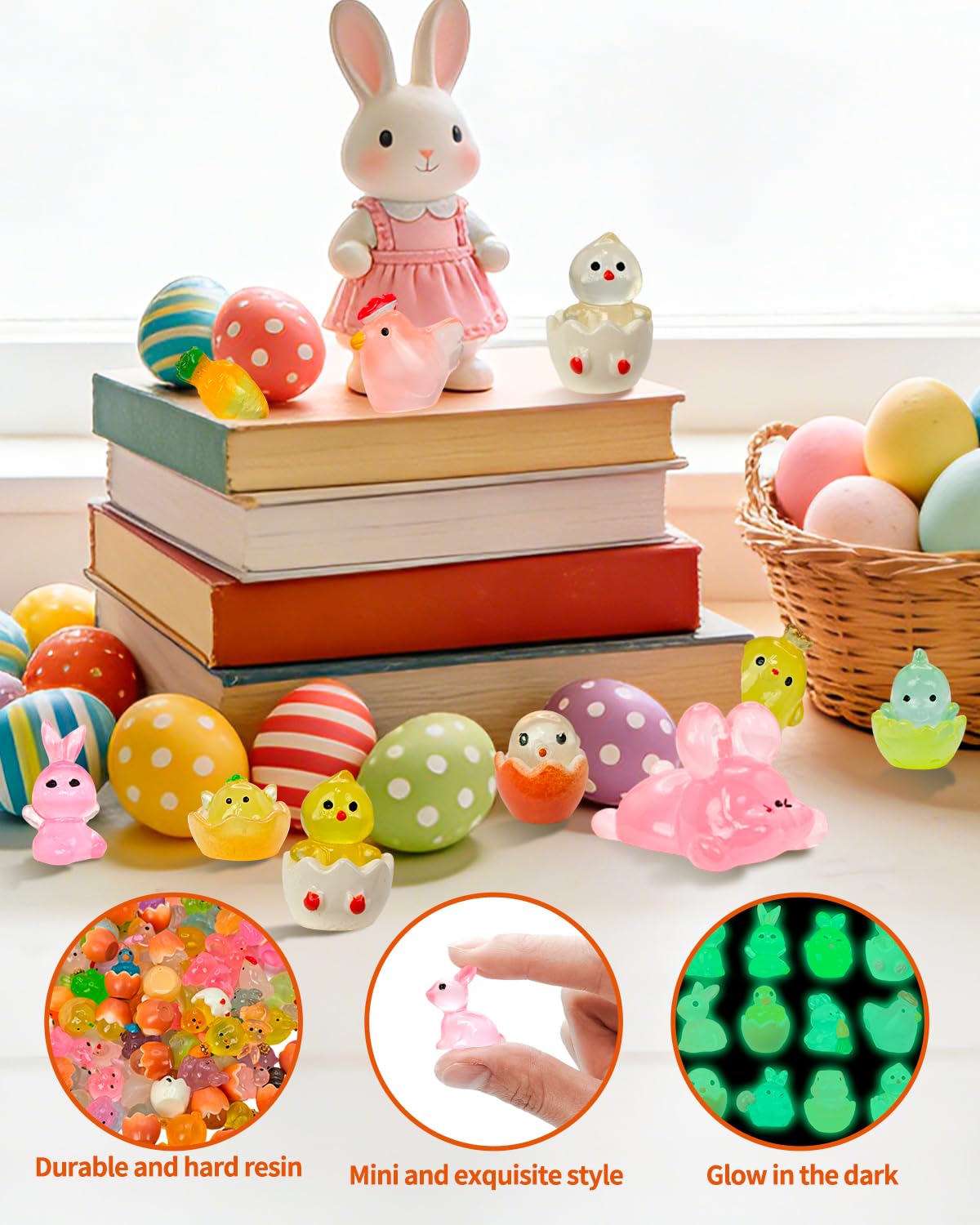 Piemow Easter ducks mini figurines pair with dioramas for playful decor.
