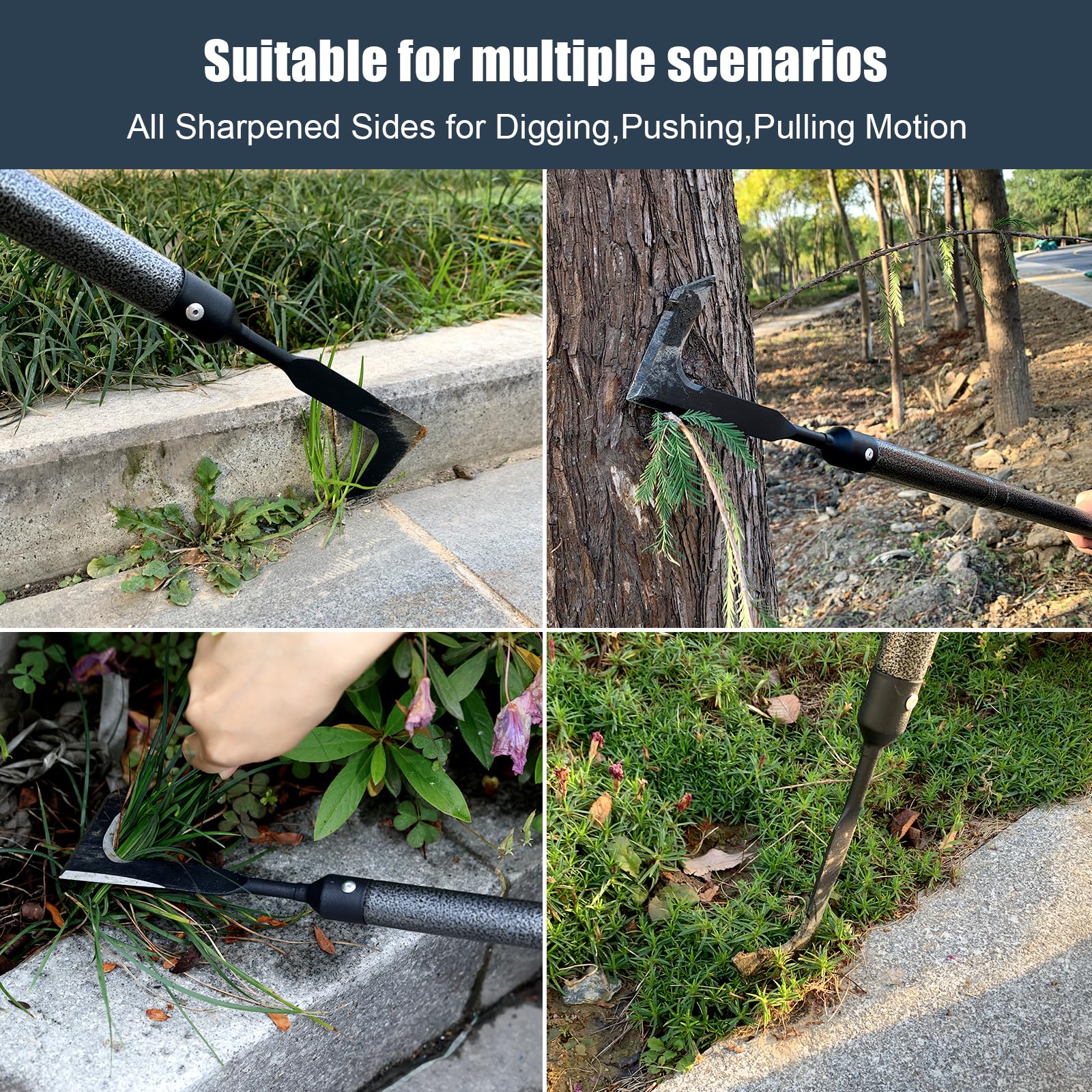 PIJIOET deck and wall crevice weeder for versatile tight-space weeding