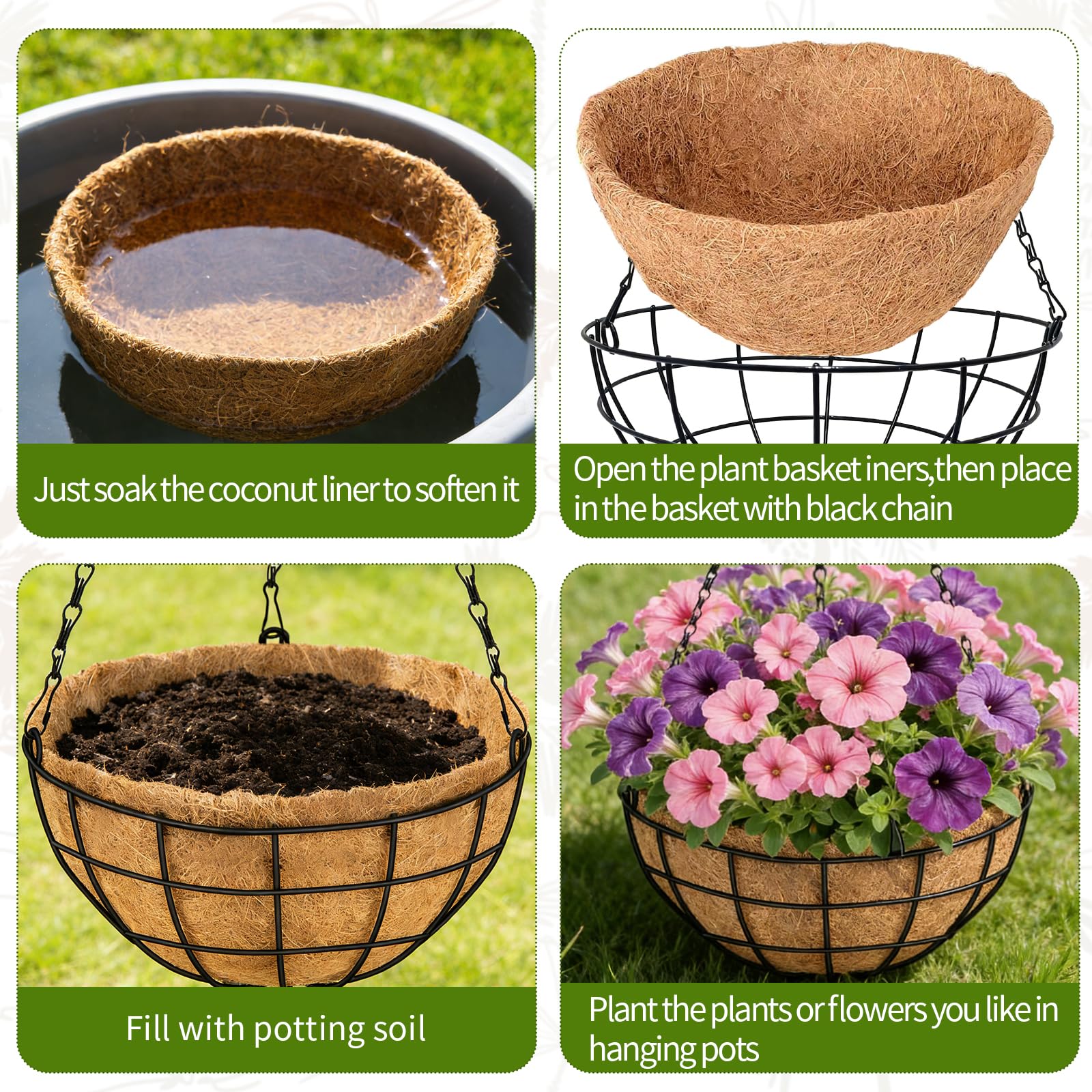 PIKAMAO hanging planters elevate porch decor with easy setup.