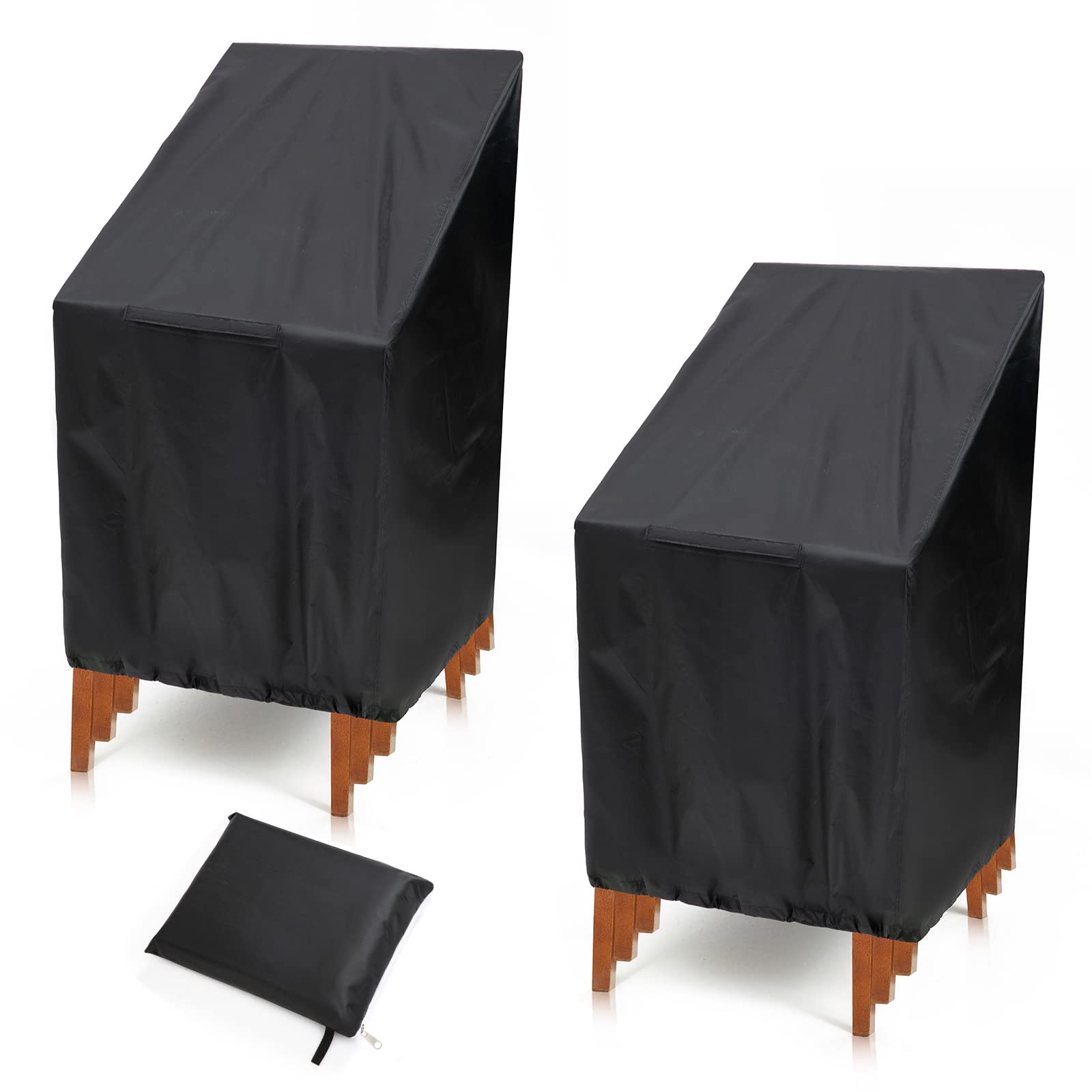 PIKAMAO outdoor chair covers protect stackable chairs from rain and dust.