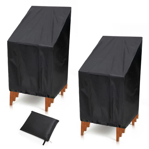 PIKAMAO outdoor chair covers protect stackable chairs from rain and dust.
