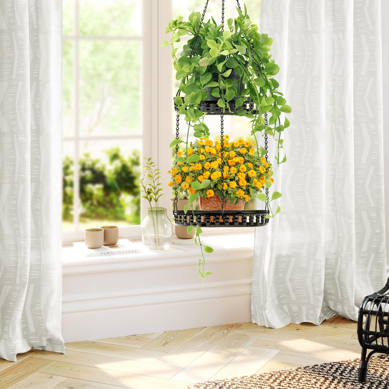 PIKAMAO patio garden hanging planter in outdoor setting
