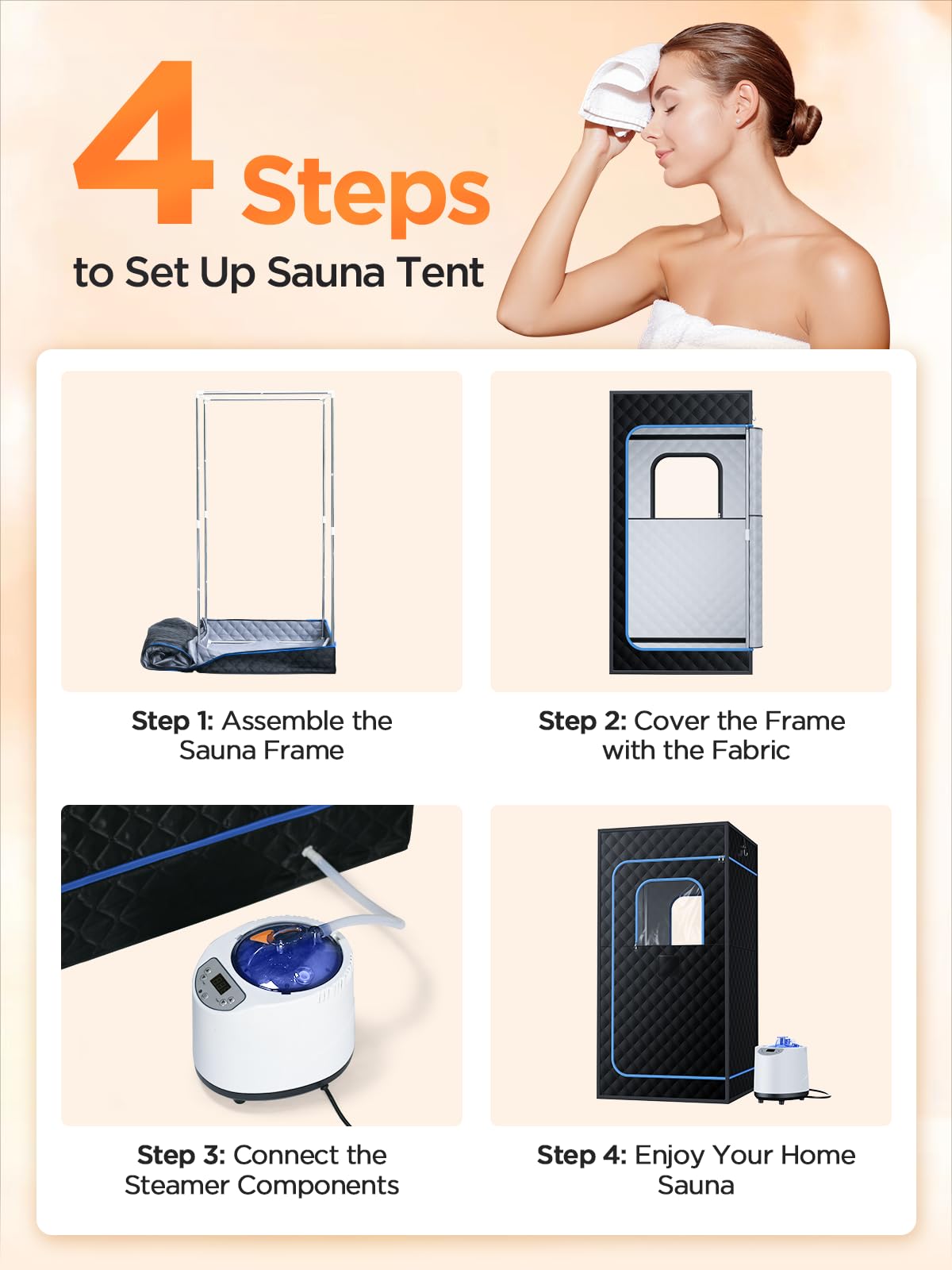 Pikulla portable sauna compact storage allows easy stowaway after use.
