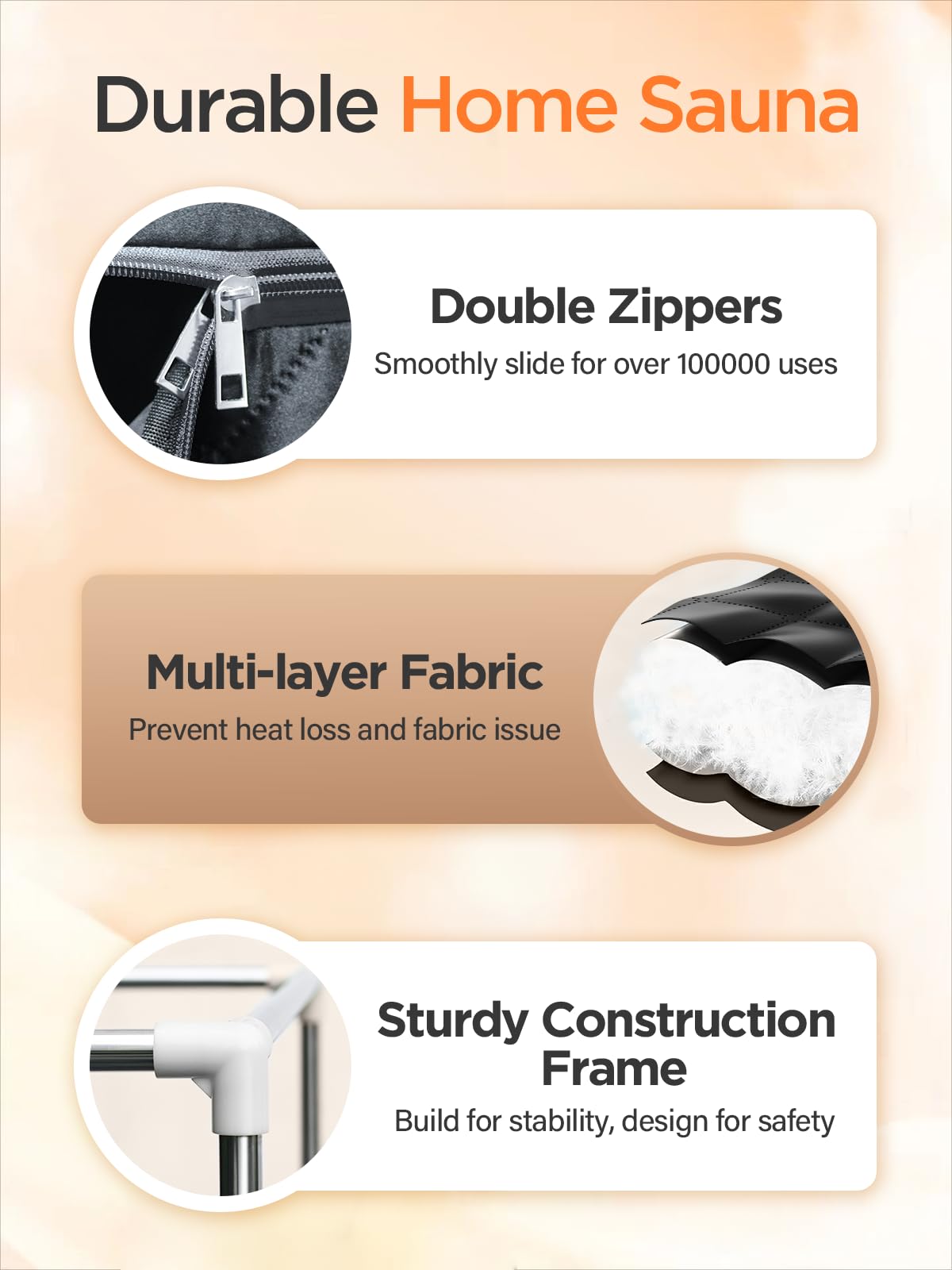 Pikulla portable sauna durable materials with auto shut-off ensure safety.