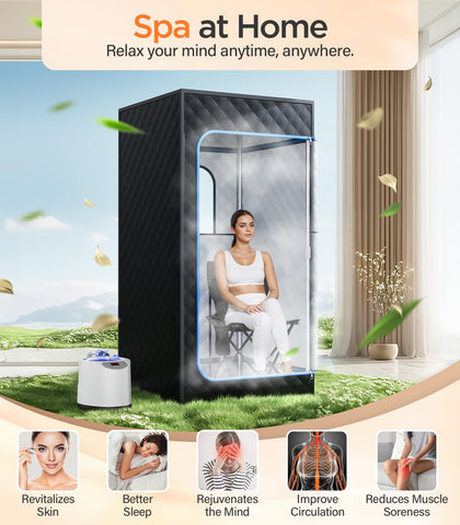 Pikulla portable sauna remote control makes heat and timer adjustments easy.