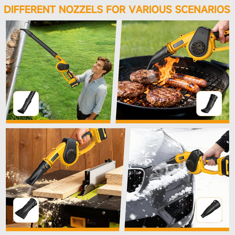 PILENTO flat nozzle focuses precision wind for leaves and dust.
