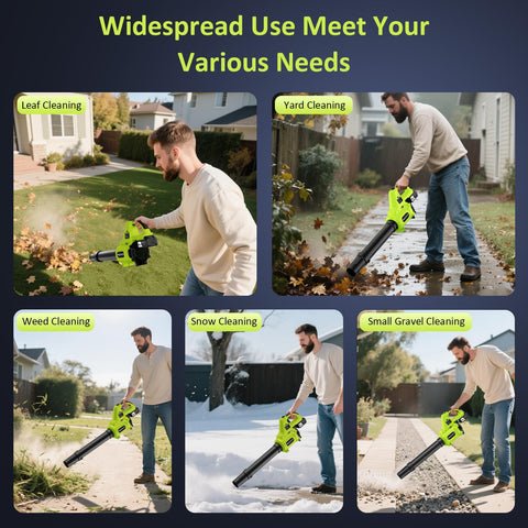 PILENTO green cordless blower design emphasizing portability and reliability