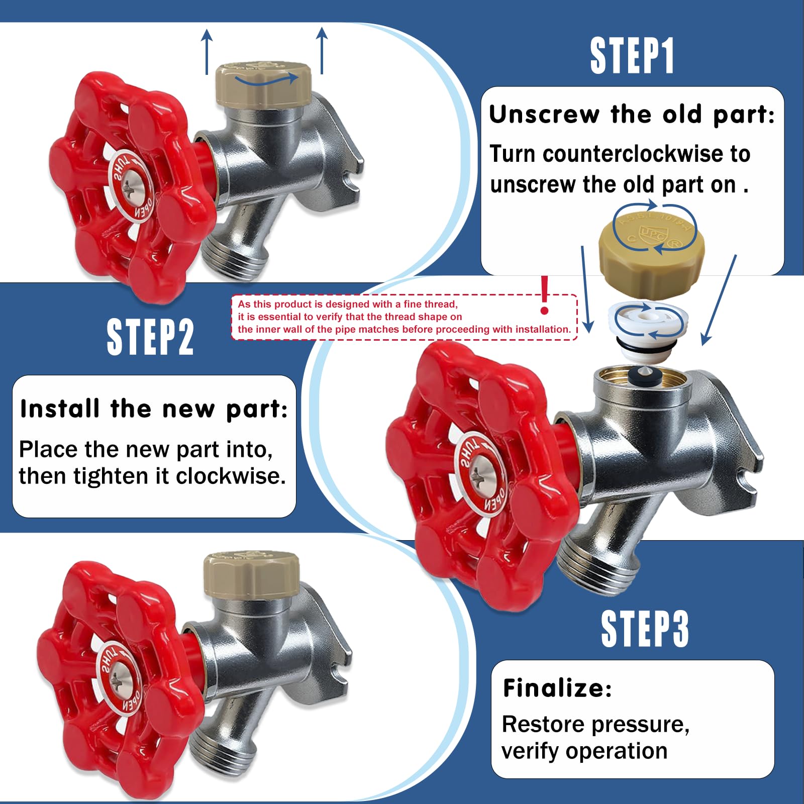 PILISPARK ASSE 1019-A easy-install kit enables tool-free faucet repairs.