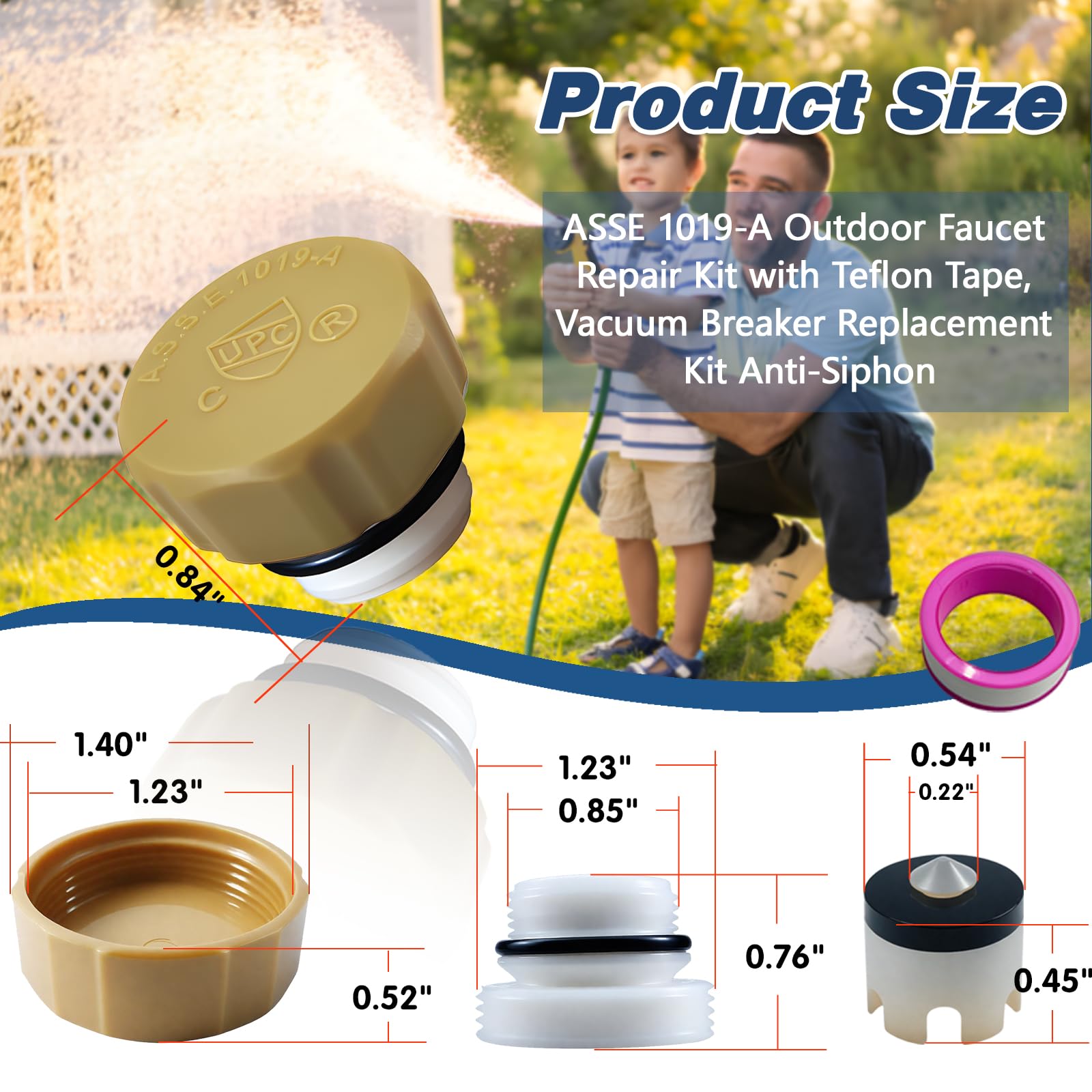 PILISPARK ASSE1019-A teflon tape and kit parts laid out for DIY repairs.