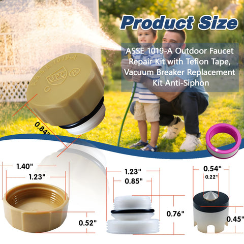 PILISPARK ASSE1019-A teflon tape and kit parts laid out for DIY repairs.