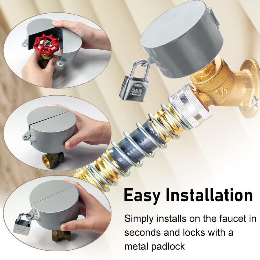 PILISPARK stainless steel padlock kit secures your faucet quickly and reliably.