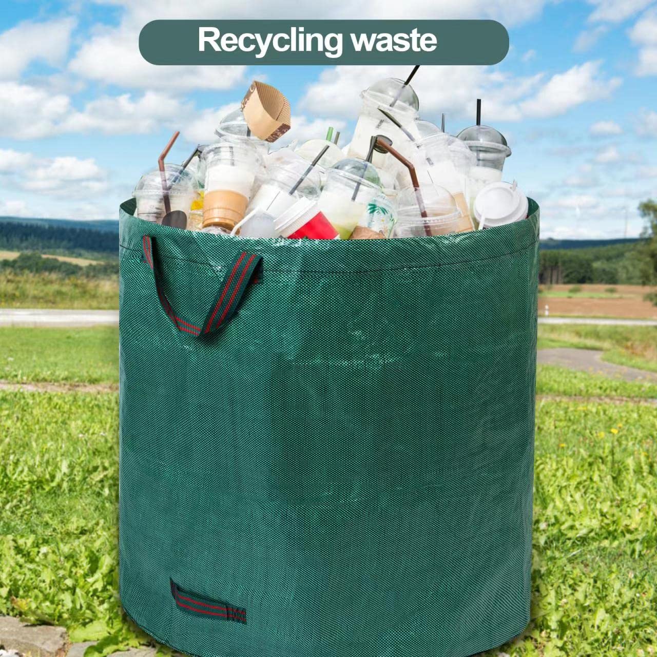 Pilntons foldable reusable bags store compactly after yard work.